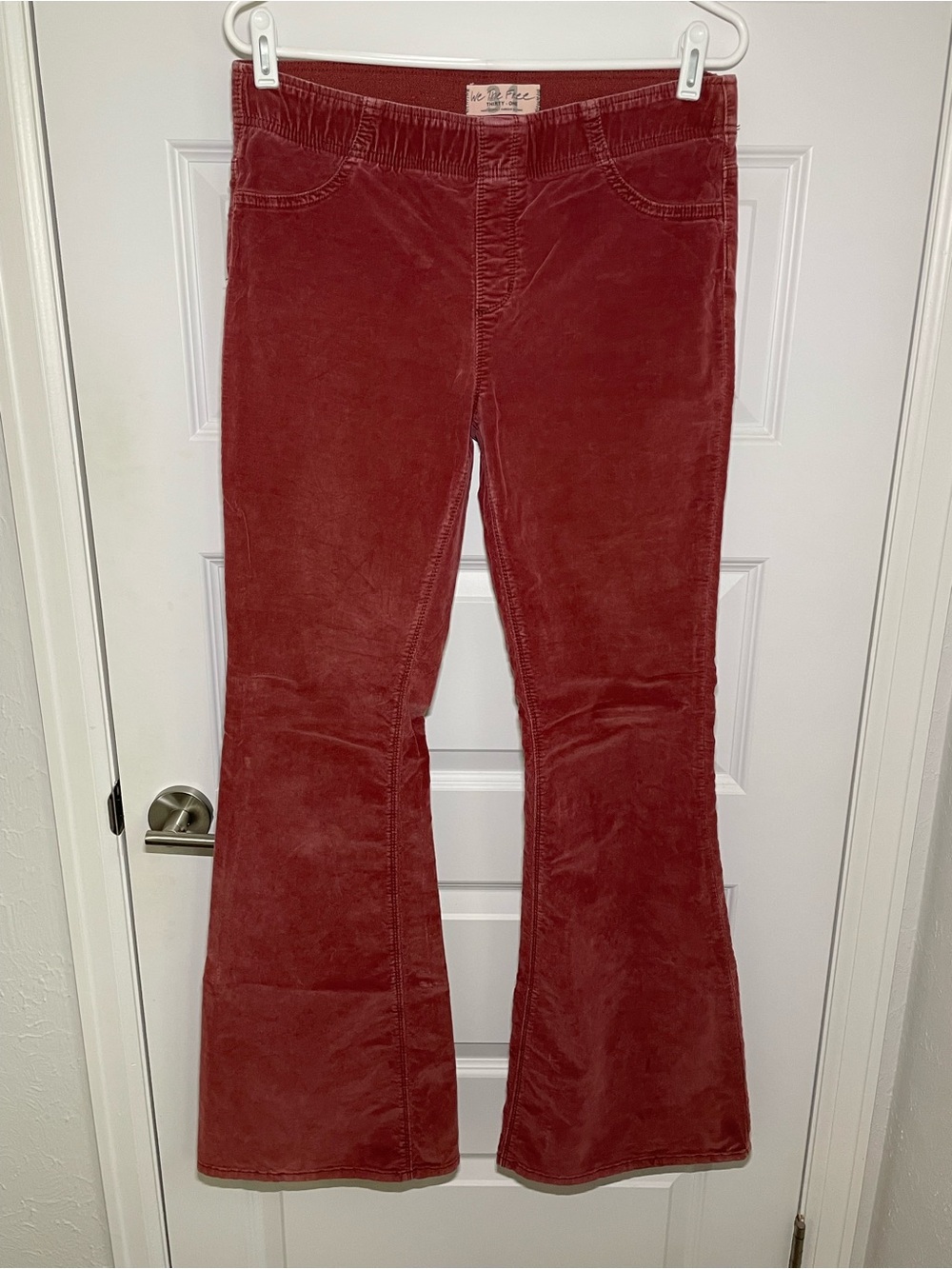 We The Free People Penny Corduroy Flare Pants Sz 31 Pull On Bell Bottom EUC